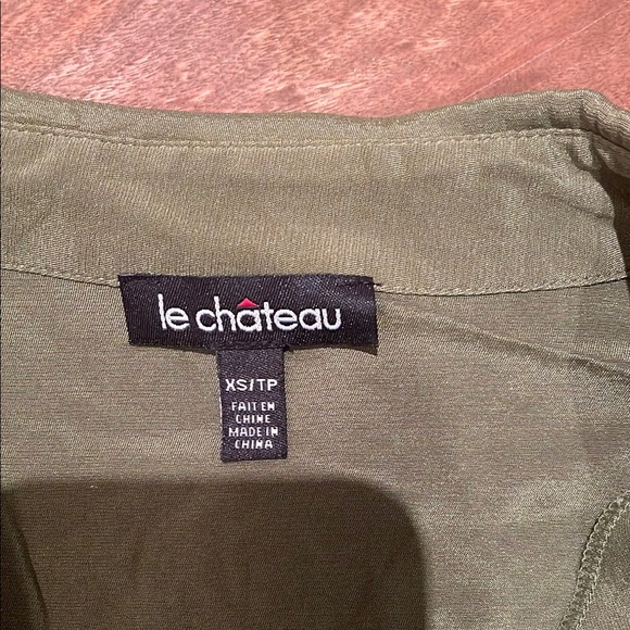 Le Chateau Olive Green Women's Top - Picture 2 of 3